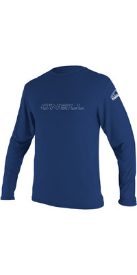 2024 O'Neill Mens Basic Skins Camiseta de Manga Larga 4339 - Azul Marino